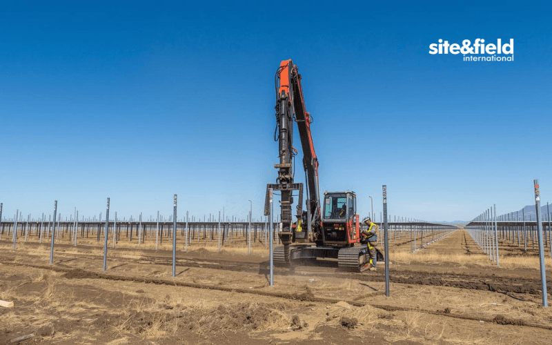 machinery for driving poles, photovoltaic plant, civil works
